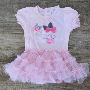 Absorba Tutu Onesie Pink Bows Size 3-6 Months